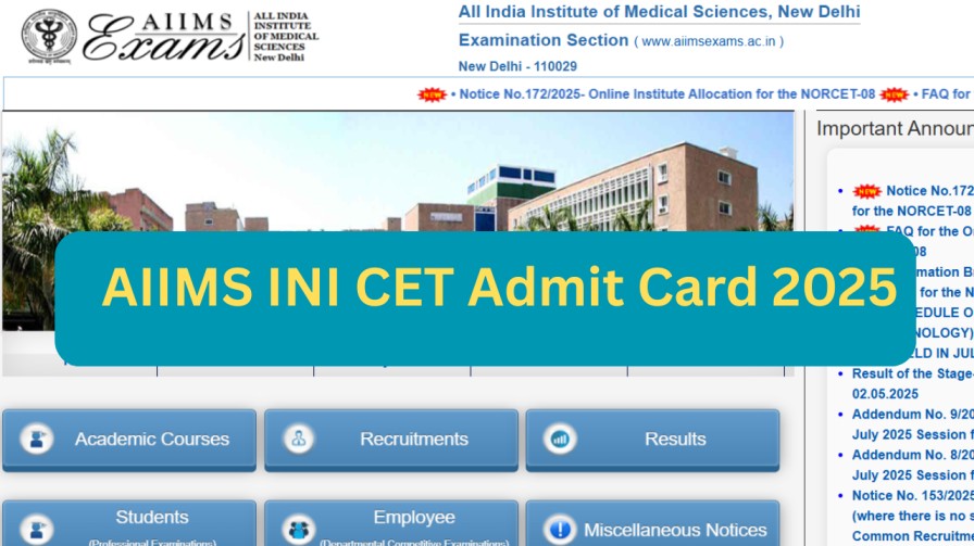 AIIMS INI CET Result 2025 Download Link
