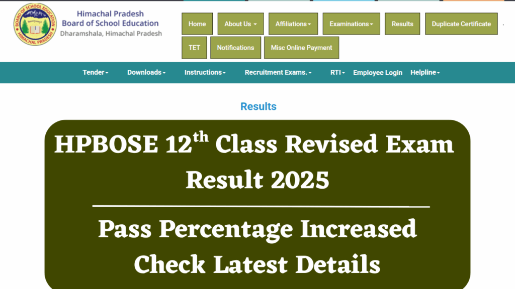HP Board 12th Revised Result 2025 Link Available