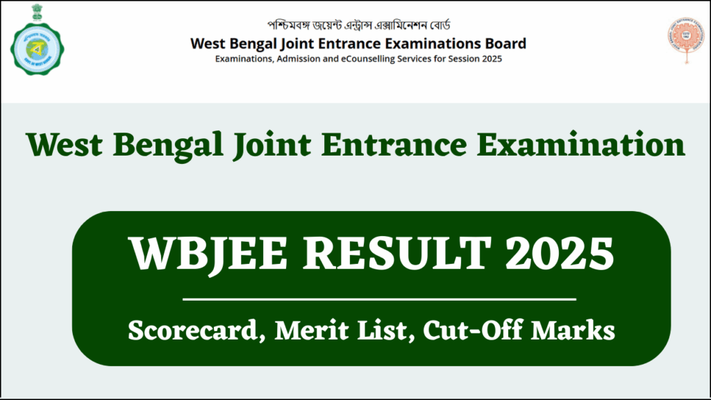 WBJEE Result 2025, Scorecard PDF Available Here